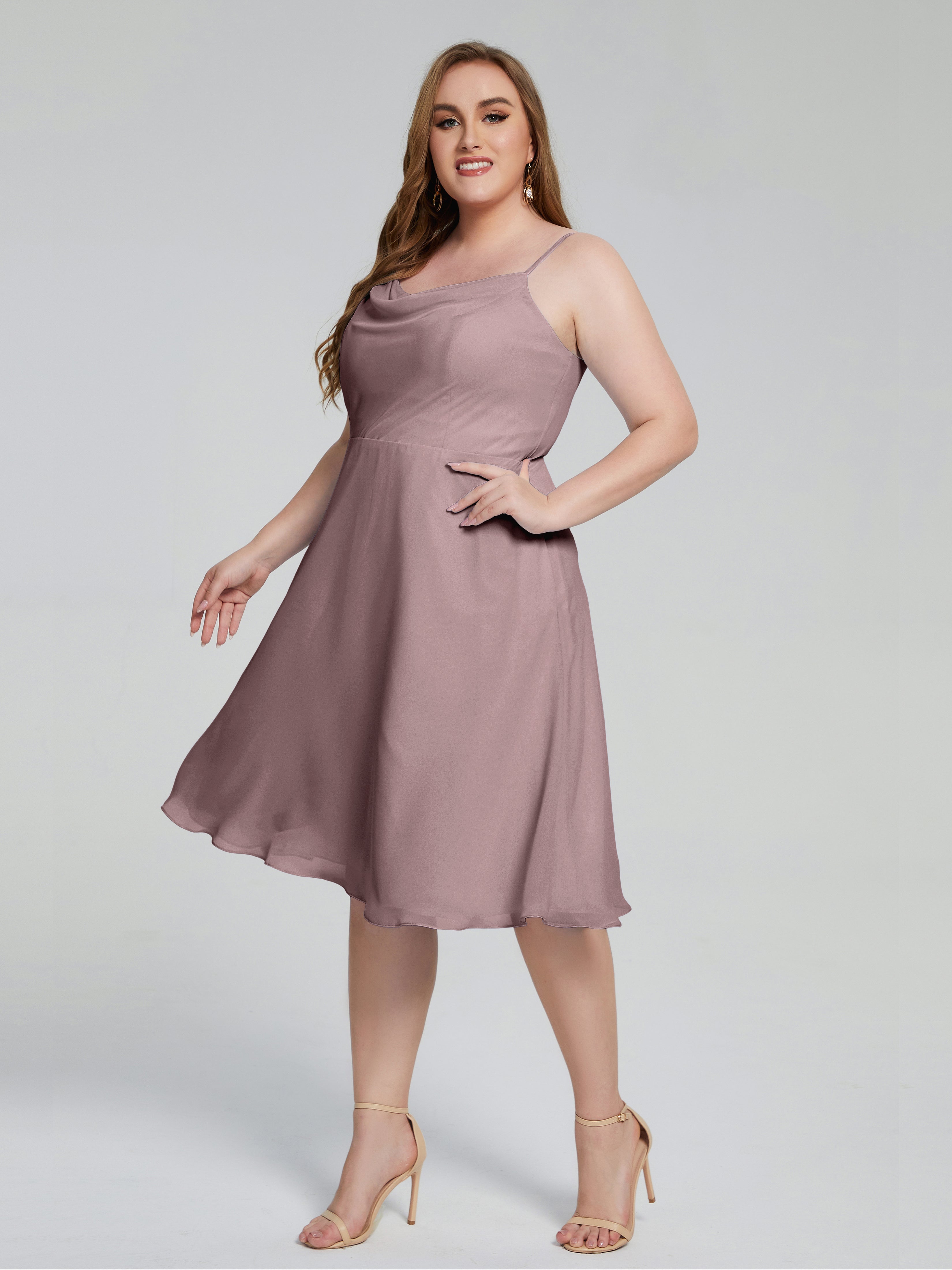 Mckenzie Spaghetti Straps Plus Size Short Bridesmaid Dresses