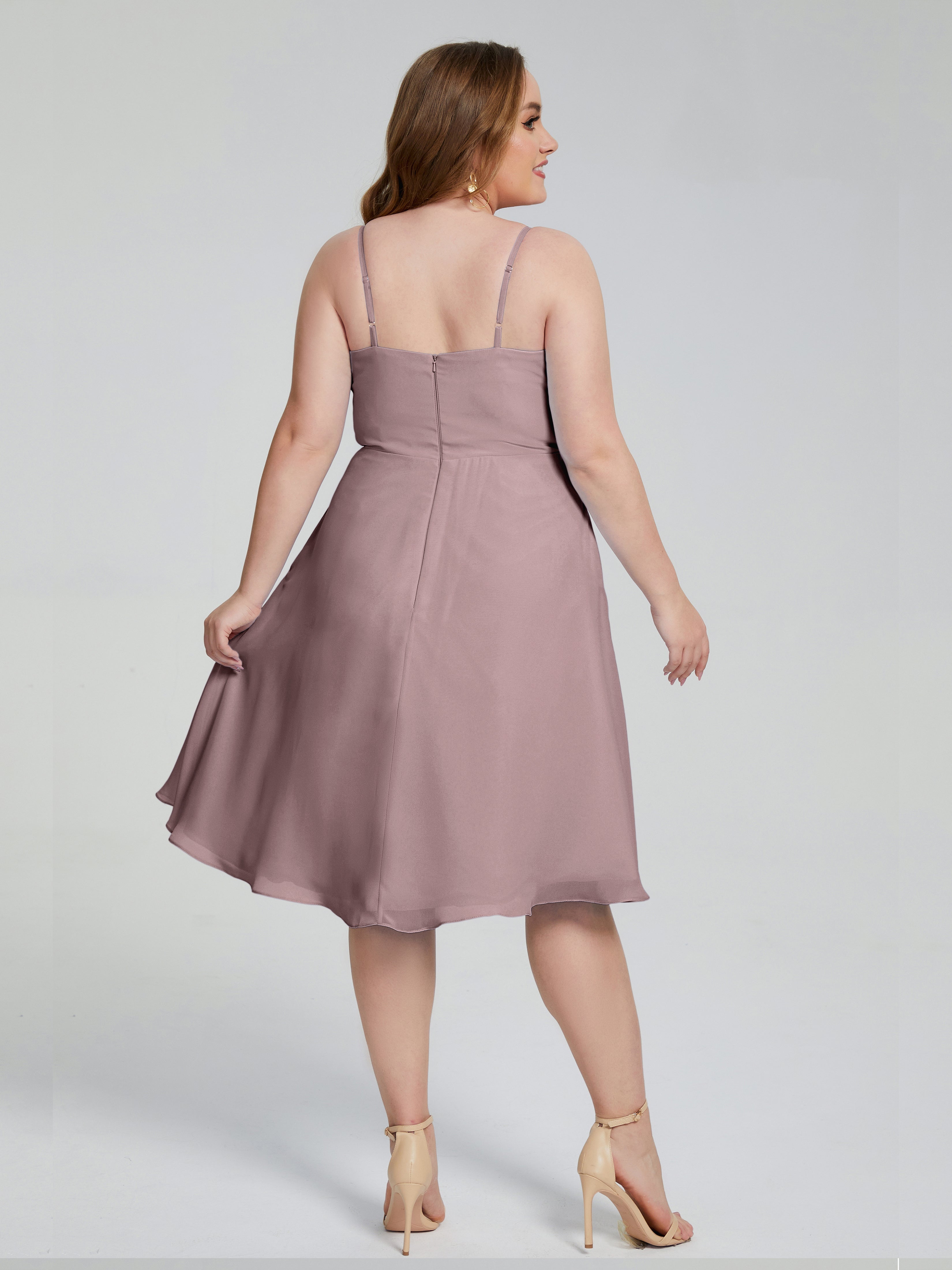 Mckenzie Spaghetti Straps Plus Size Short Bridesmaid Dresses
