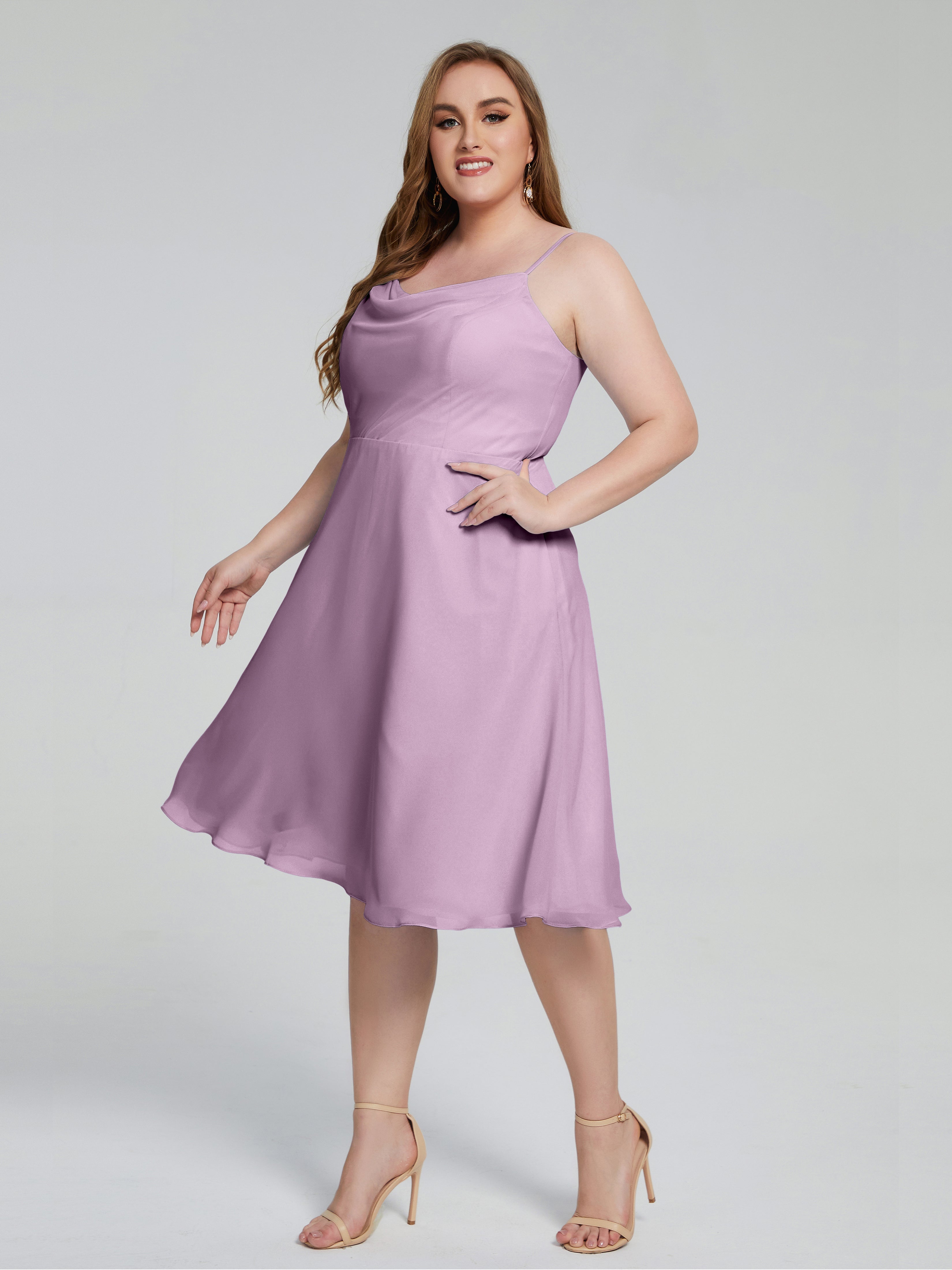 Mckenzie Spaghetti Straps Plus Size Short Bridesmaid Dresses