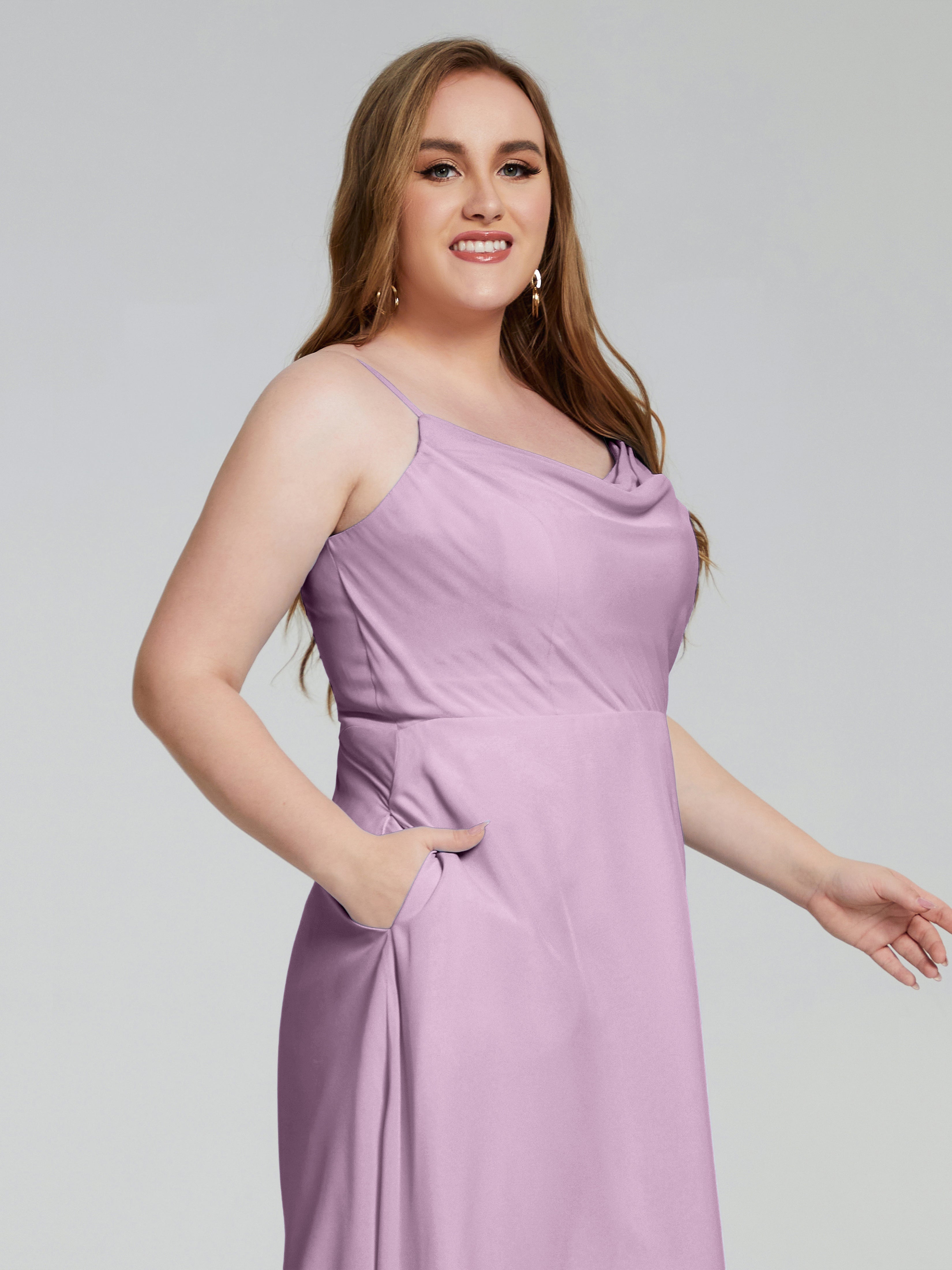 Mckenzie Spaghetti Straps Plus Size Short Bridesmaid Dresses