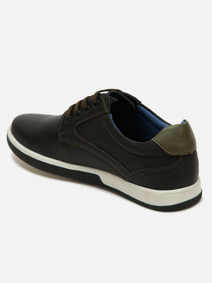 Men's Black Round Toe Lace Up Casual (IX1017)-Casuals - iD Shoes