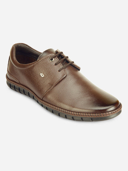 Men's Brown Comfort Fit Semi Formal Lace Up (ID2072)-Formals - iD Shoes