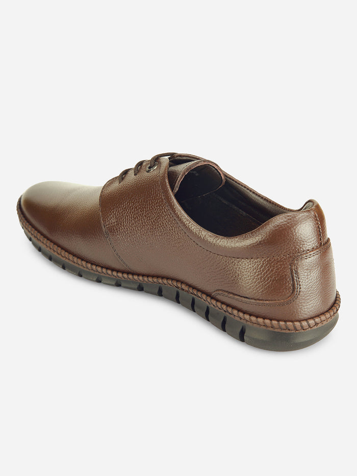 Men's Brown Comfort Fit Semi Formal Lace Up (ID2072)-Formals - iD Shoes