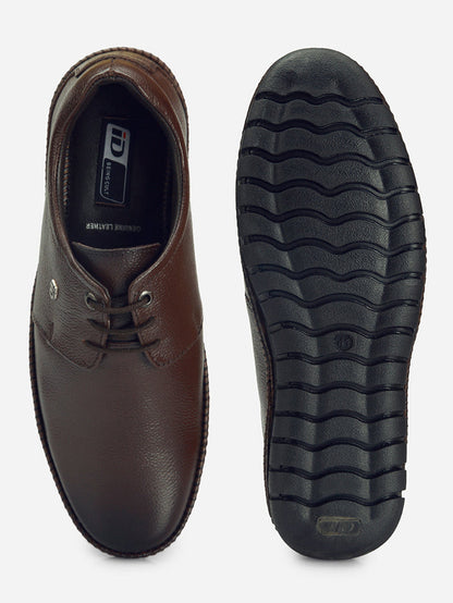 Men's Brown Comfort Fit Semi Formal Lace Up (ID2072)-Formals - iD Shoes