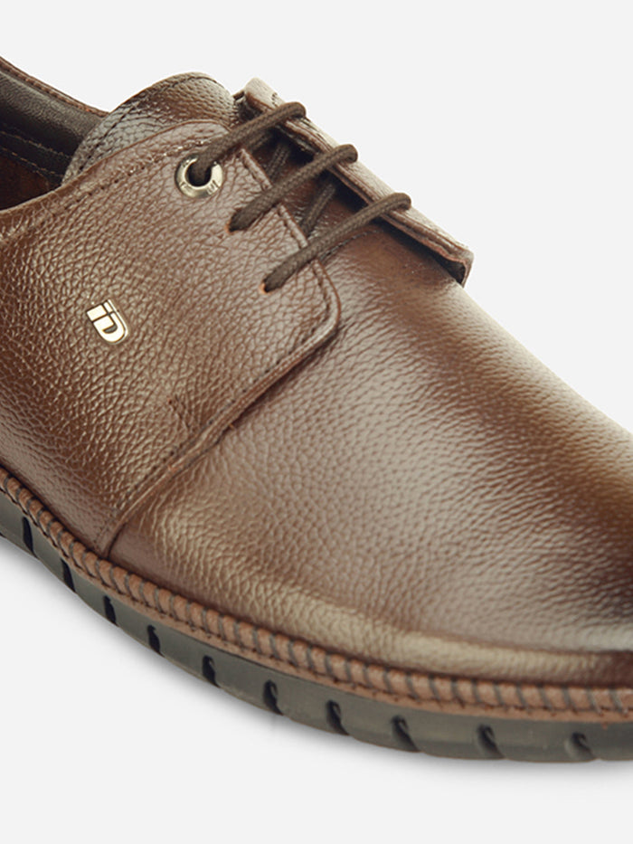 Men's Brown Comfort Fit Semi Formal Lace Up (ID2072)-Formals - iD Shoes