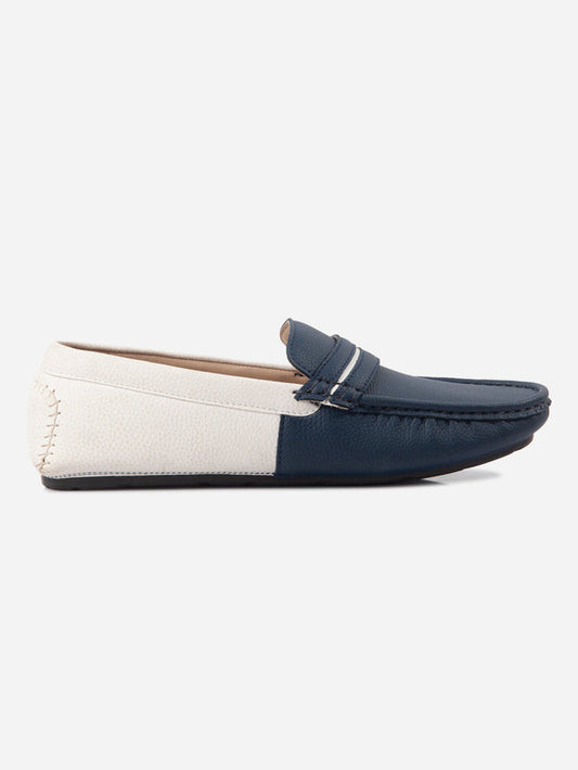 Men's Navy White Multi Color Loafer (IX4106)-Loafers - iD Shoes