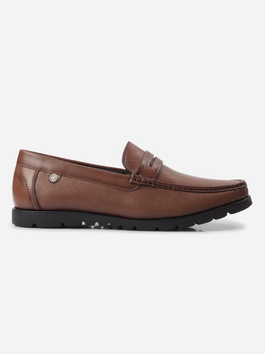 Men's Tan Moc Toe Loafer (ID1174)-Loafers - iD Shoes