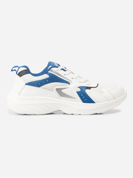 Men's White Lace Up Sneakers (IX7128)-Sneakers - iD Shoes