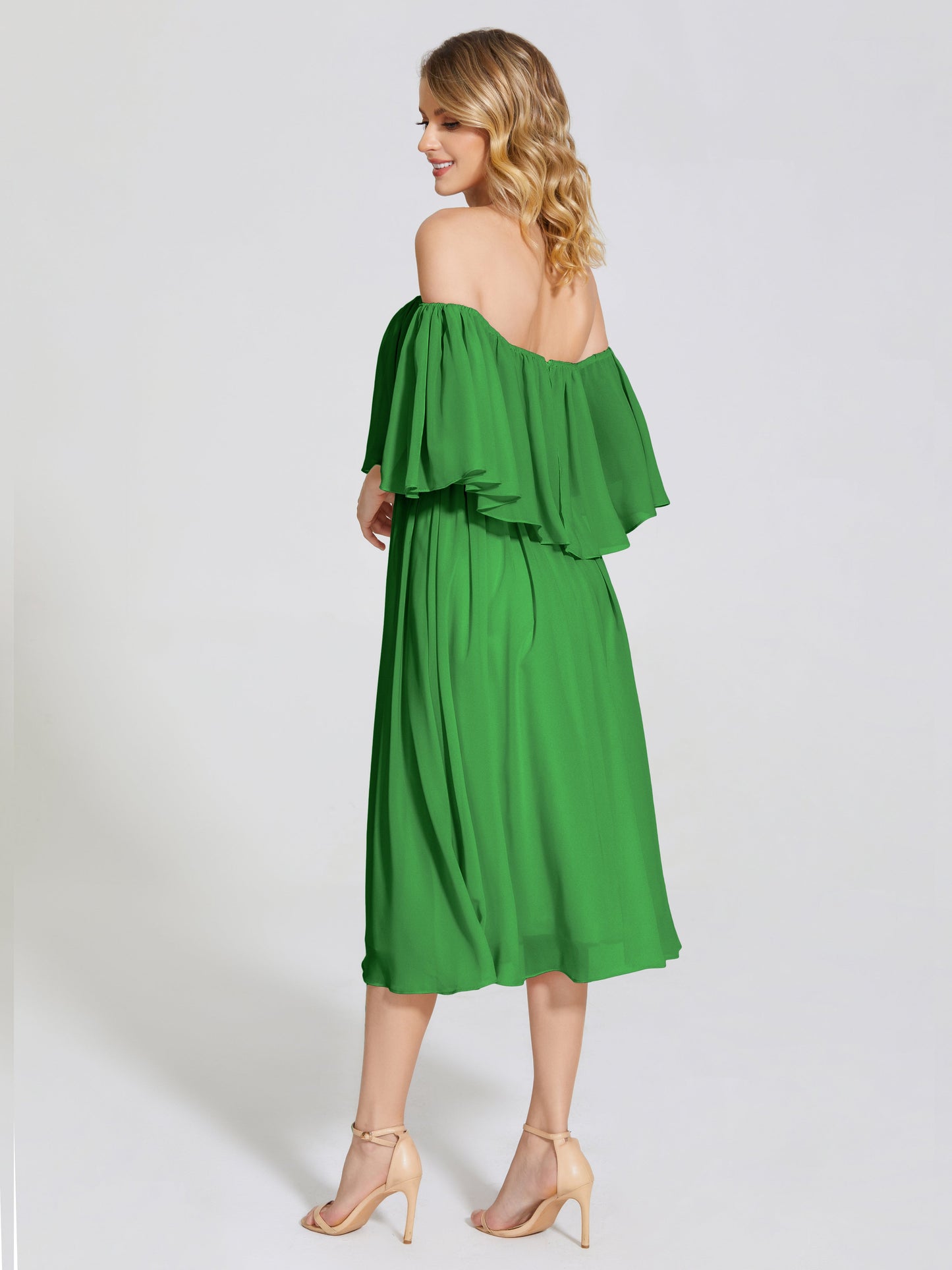 Journee Midi Off-Shoulder Chiffon Bridesmaid Dress