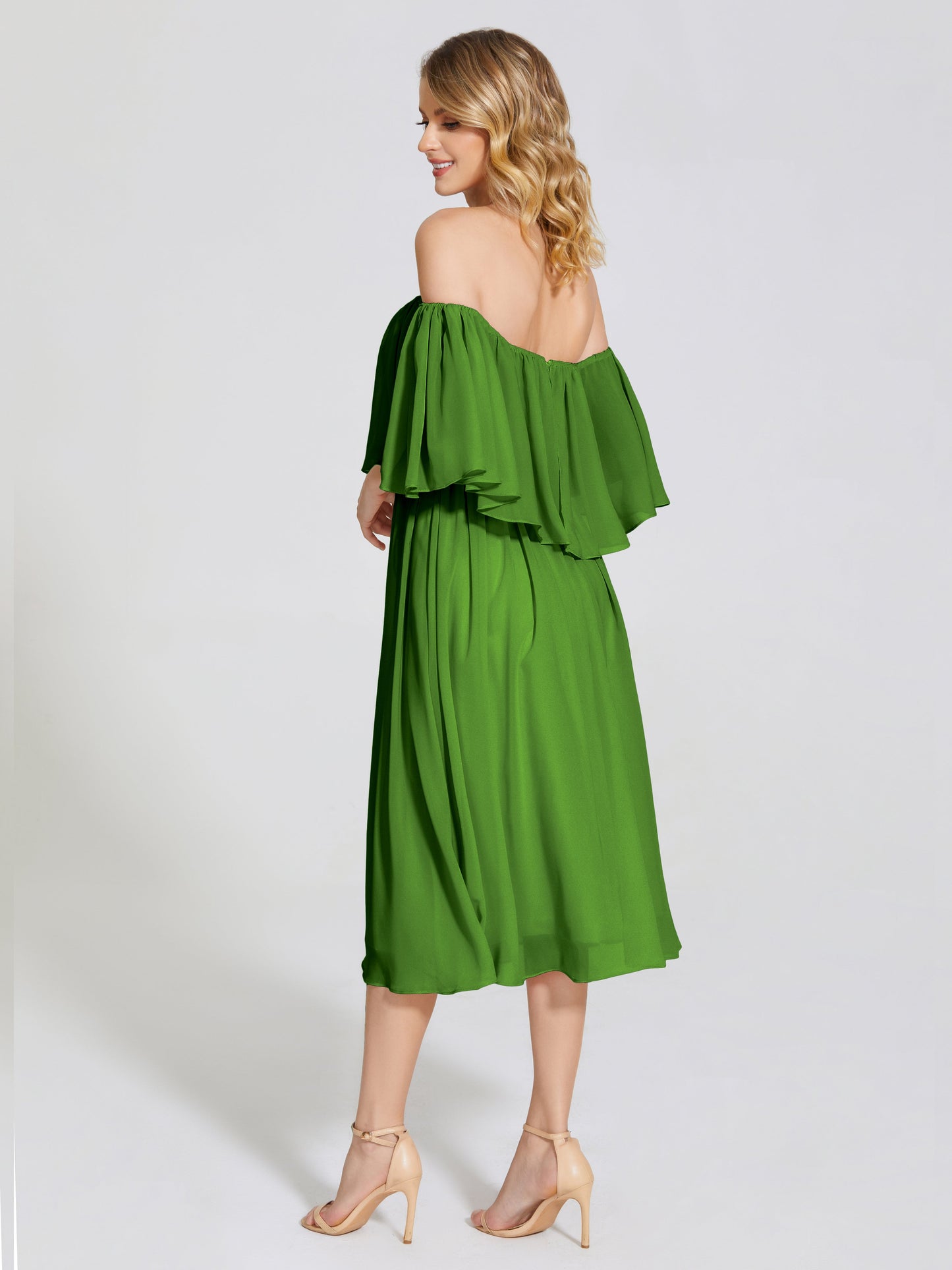 Journee Midi Off-Shoulder Chiffon Bridesmaid Dress