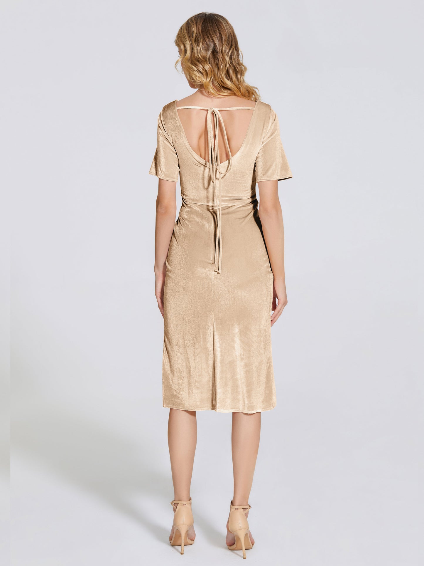 Kendall Midi Sheath Velvet Bridesmaid Dress