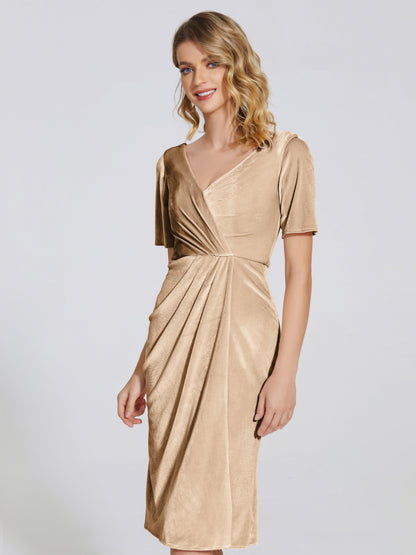 Kendall Midi Sheath Velvet Bridesmaid Dress