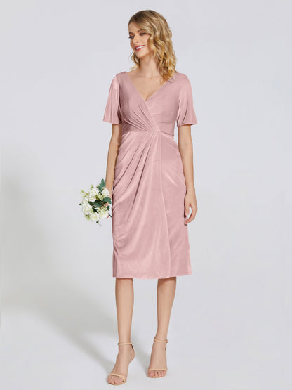 Kendall Midi Sheath Velvet Bridesmaid Dress
