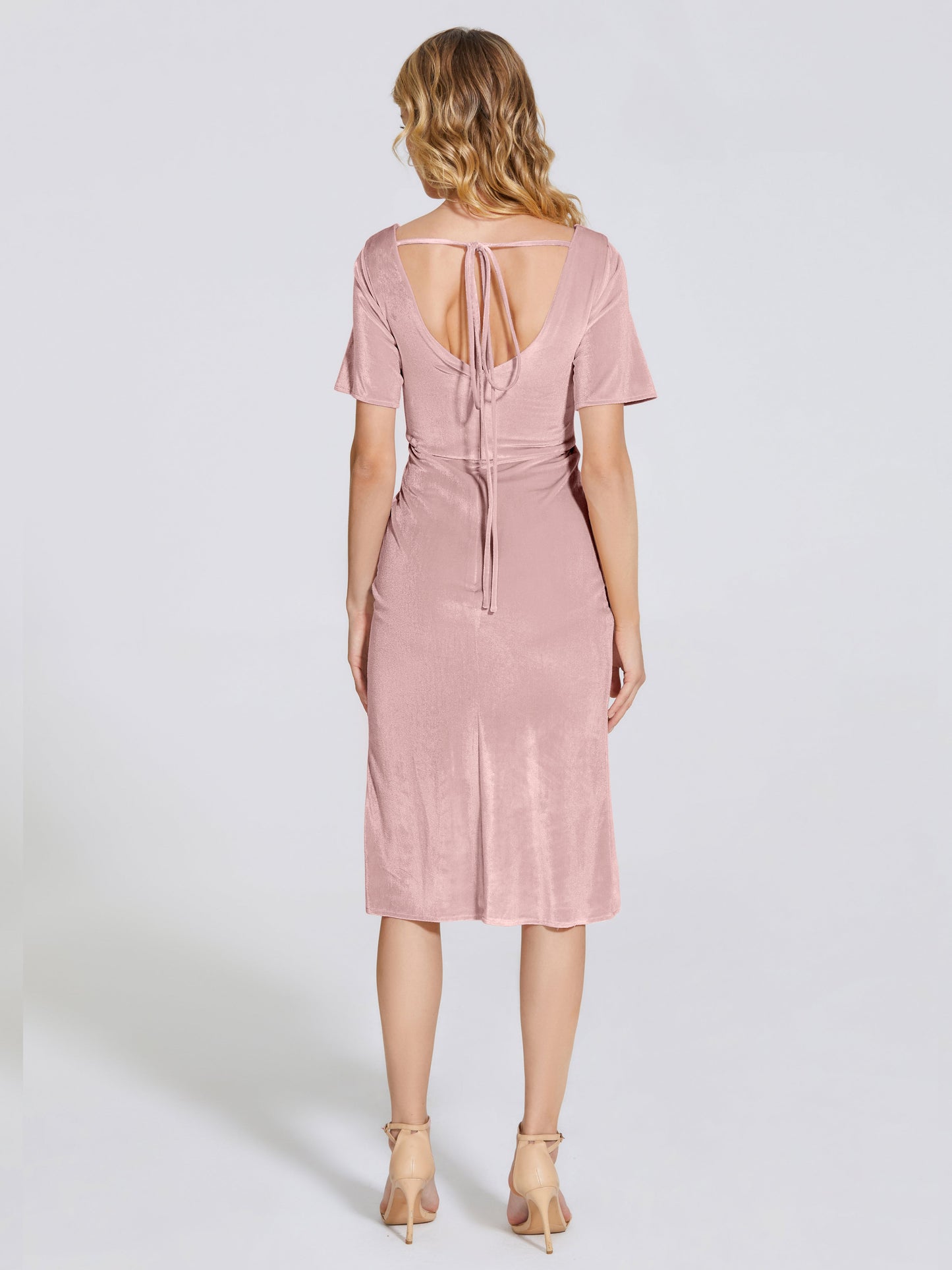 Kendall Midi Sheath Velvet Bridesmaid Dress