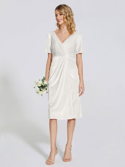 Kendall Midi Sheath Velvet Bridesmaid Dress