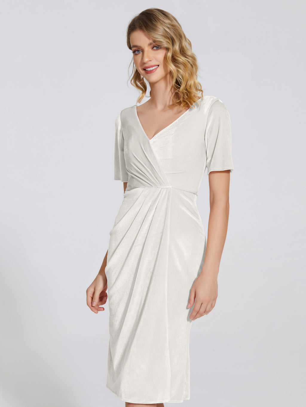 Kendall Midi Sheath Velvet Bridesmaid Dress