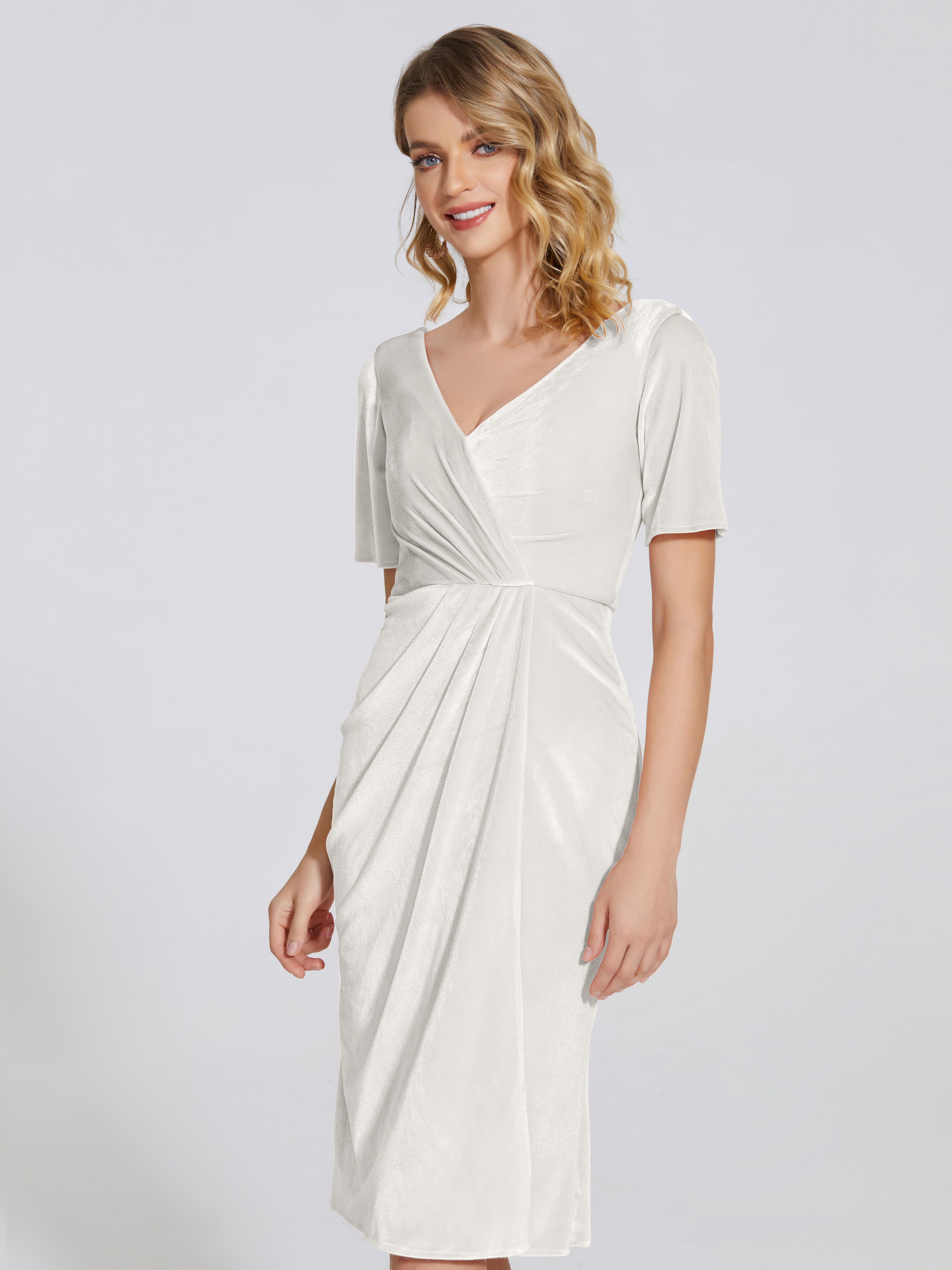 Kendall Midi Sheath Velvet Bridesmaid Dress