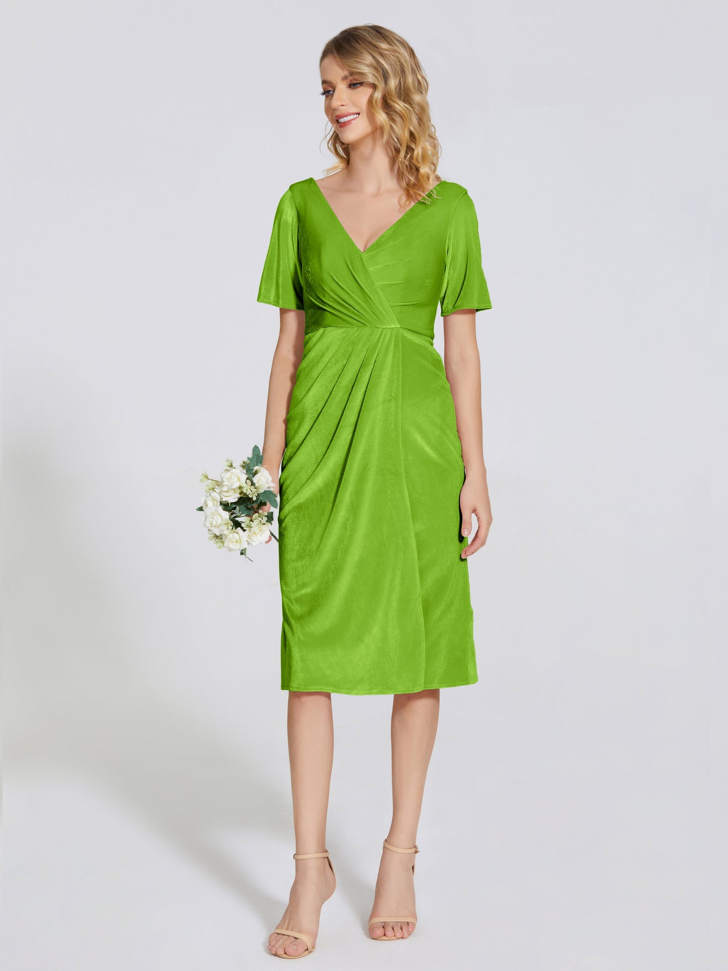 Kendall Midi Sheath Velvet Bridesmaid Dress