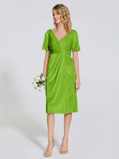 Kendall Midi Sheath Velvet Bridesmaid Dress
