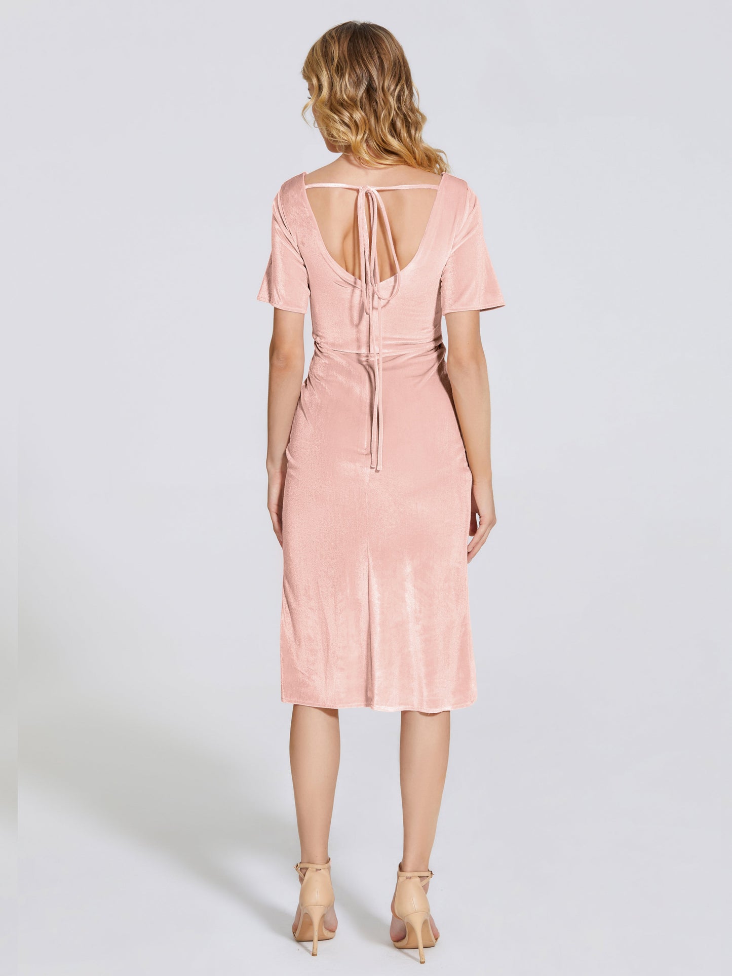 Kendall Midi Sheath Velvet Bridesmaid Dress