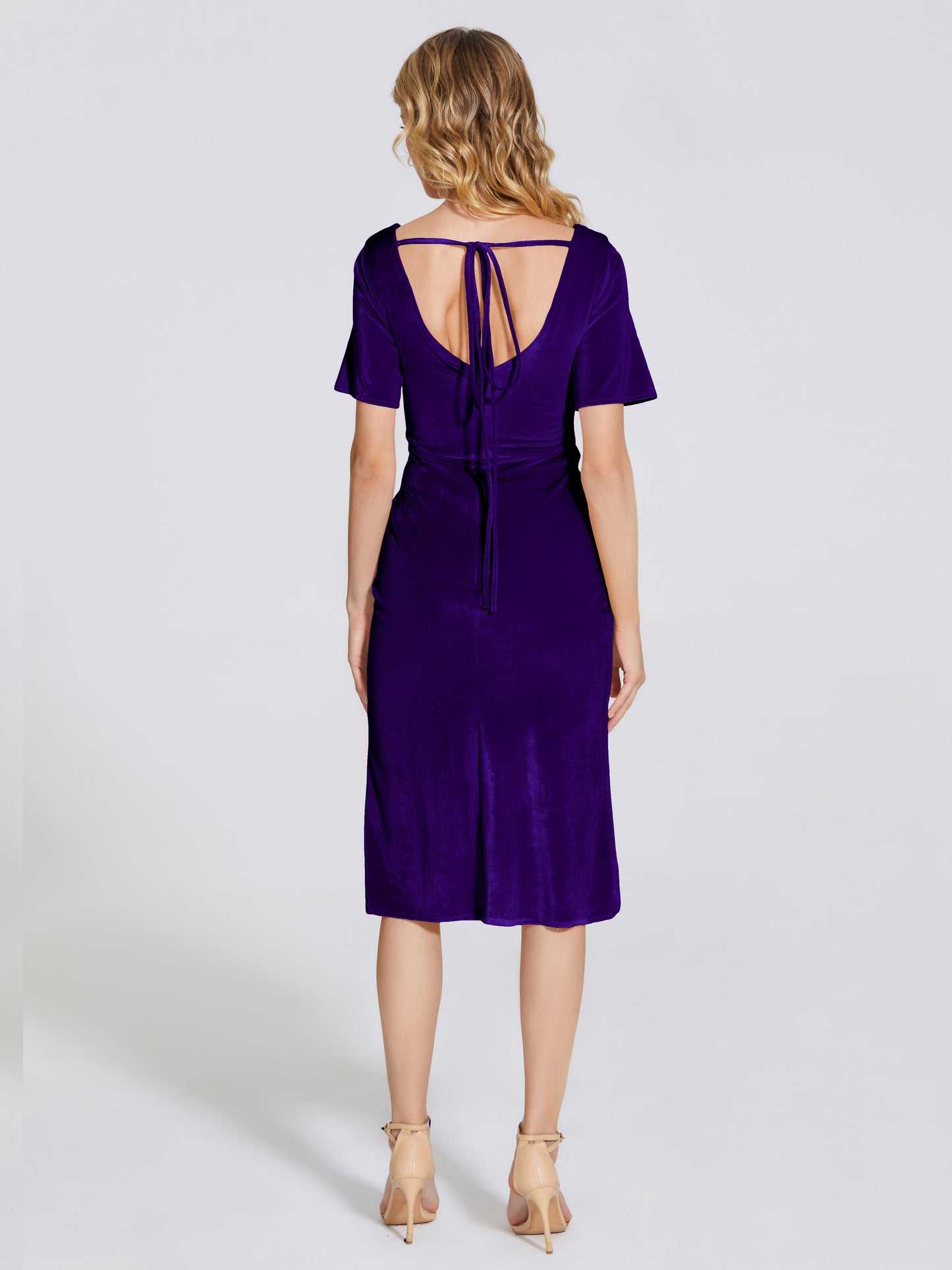 Kendall Midi Sheath Velvet Bridesmaid Dress