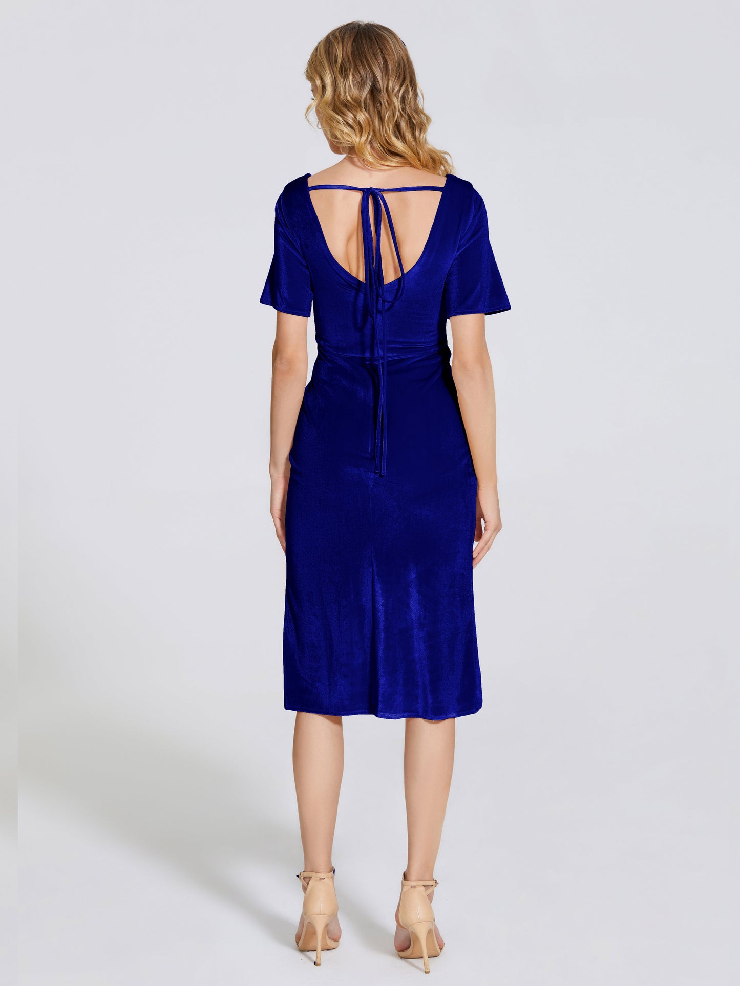 Kendall Midi Sheath Velvet Bridesmaid Dress