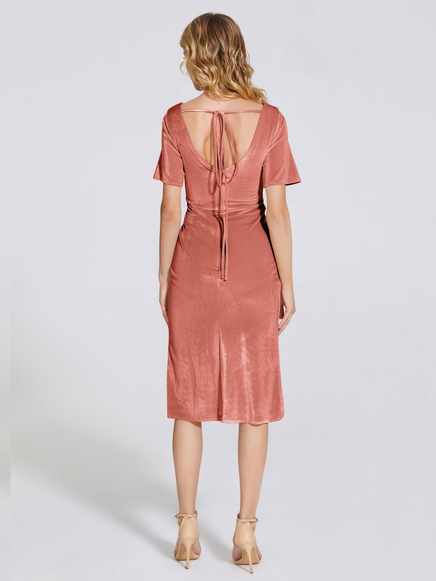 Kendall Midi Sheath Velvet Bridesmaid Dress