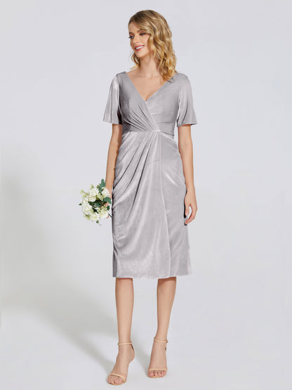 Kendall Midi Sheath Velvet Bridesmaid Dress