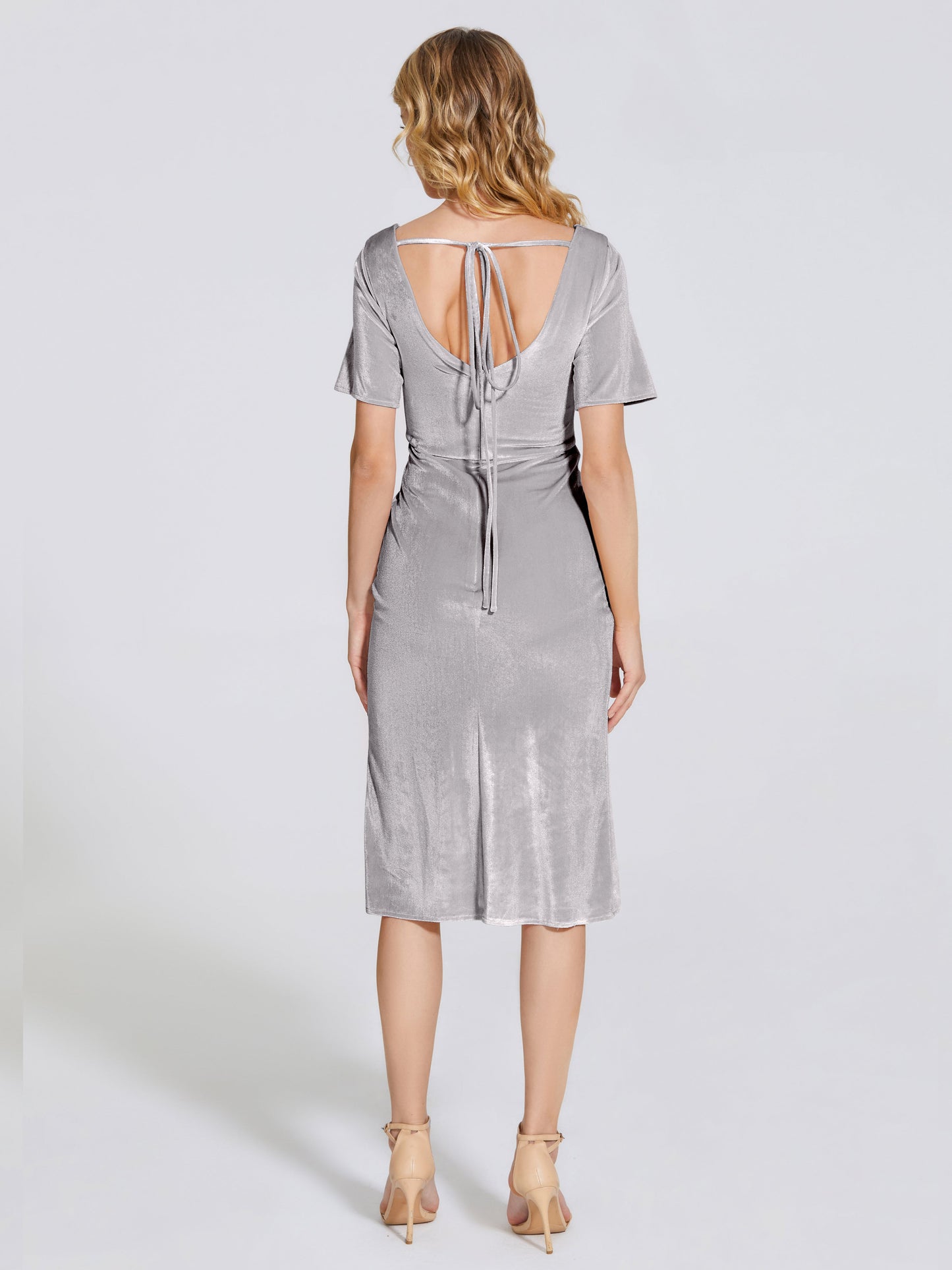 Kendall Midi Sheath Velvet Bridesmaid Dress