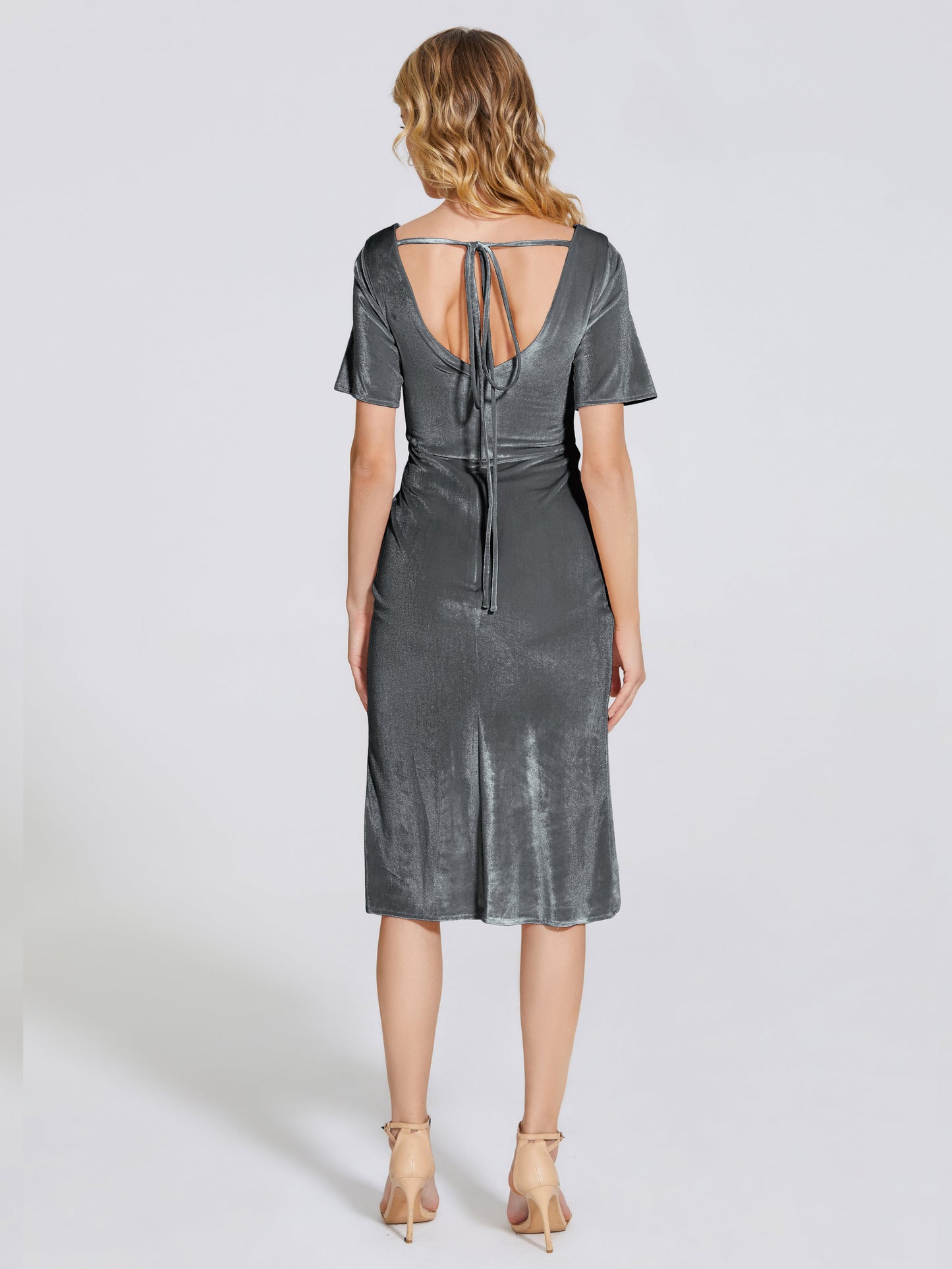 Kendall Midi Sheath Velvet Bridesmaid Dress
