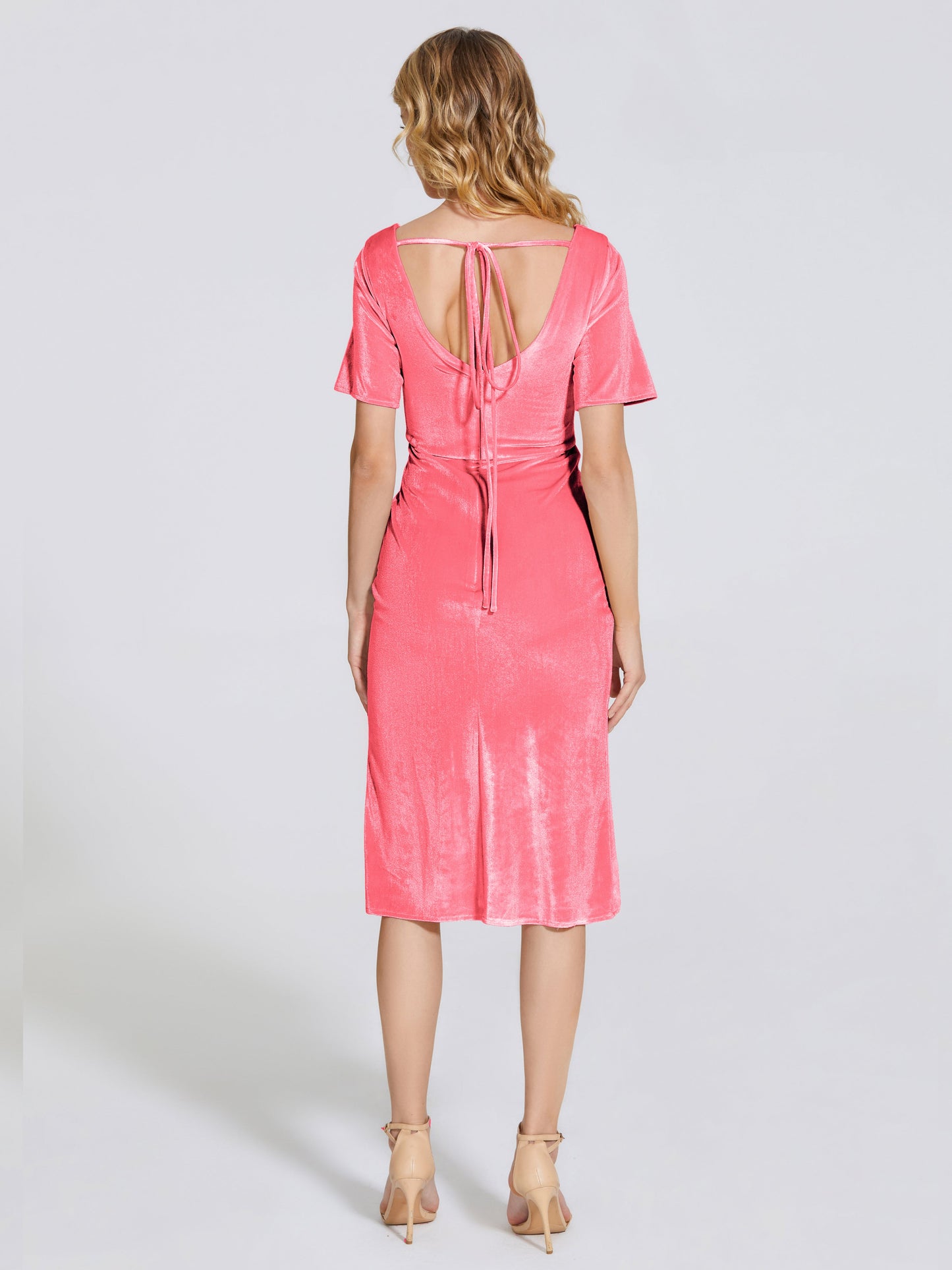 Kendall Midi Sheath Velvet Bridesmaid Dress