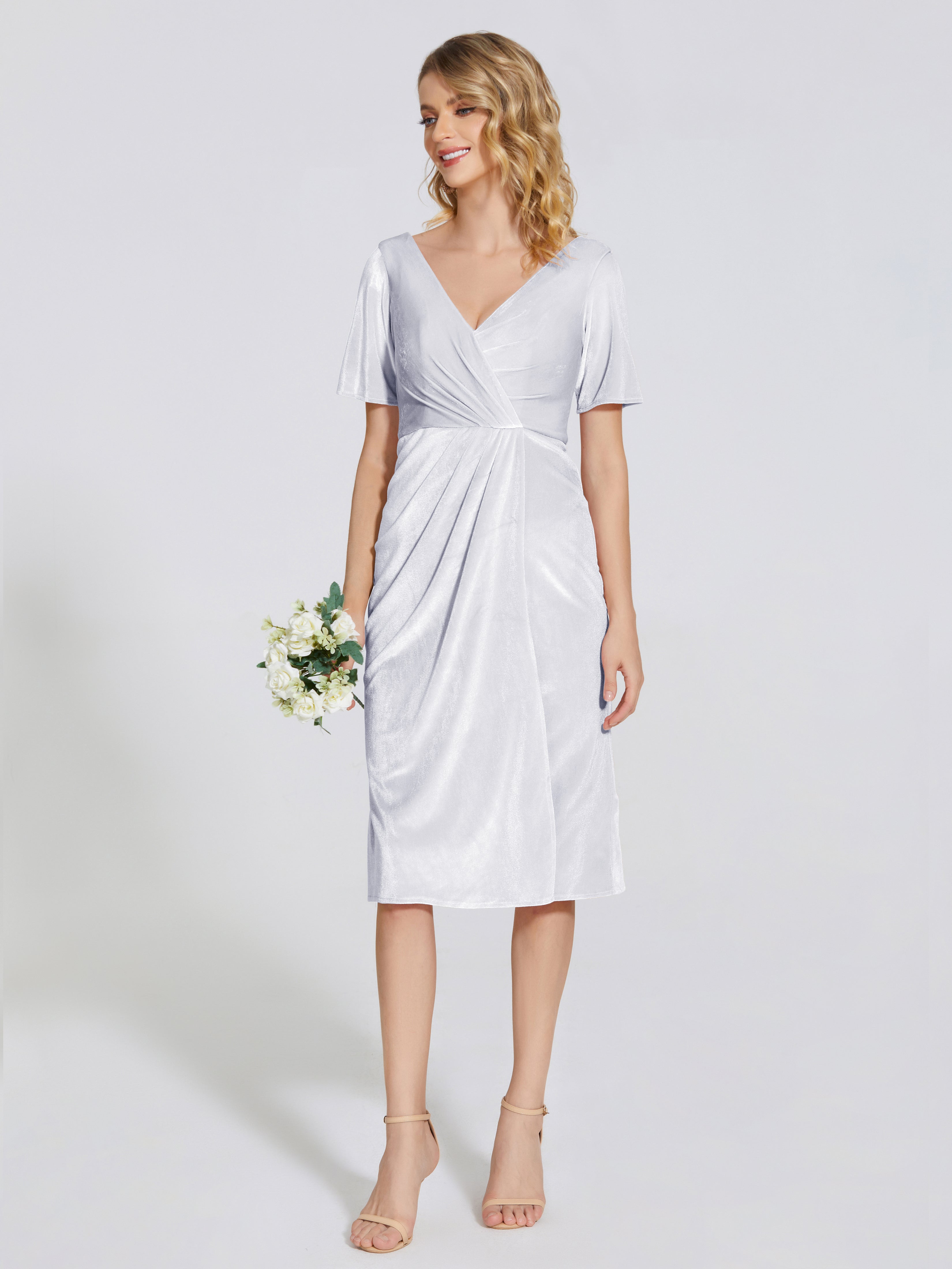 Kendall Midi Sheath Velvet Bridesmaid Dress