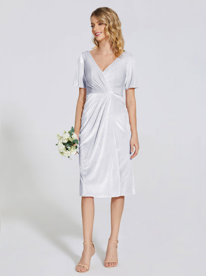 Kendall Midi Sheath Velvet Bridesmaid Dress