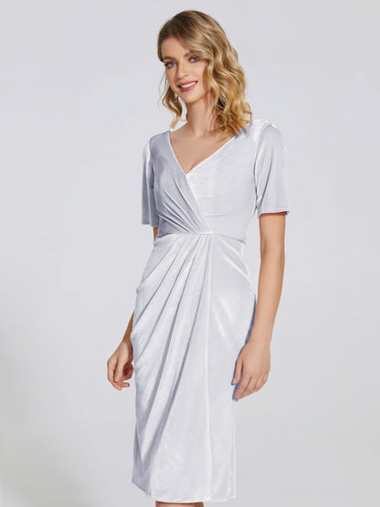 Kendall Midi Sheath Velvet Bridesmaid Dress