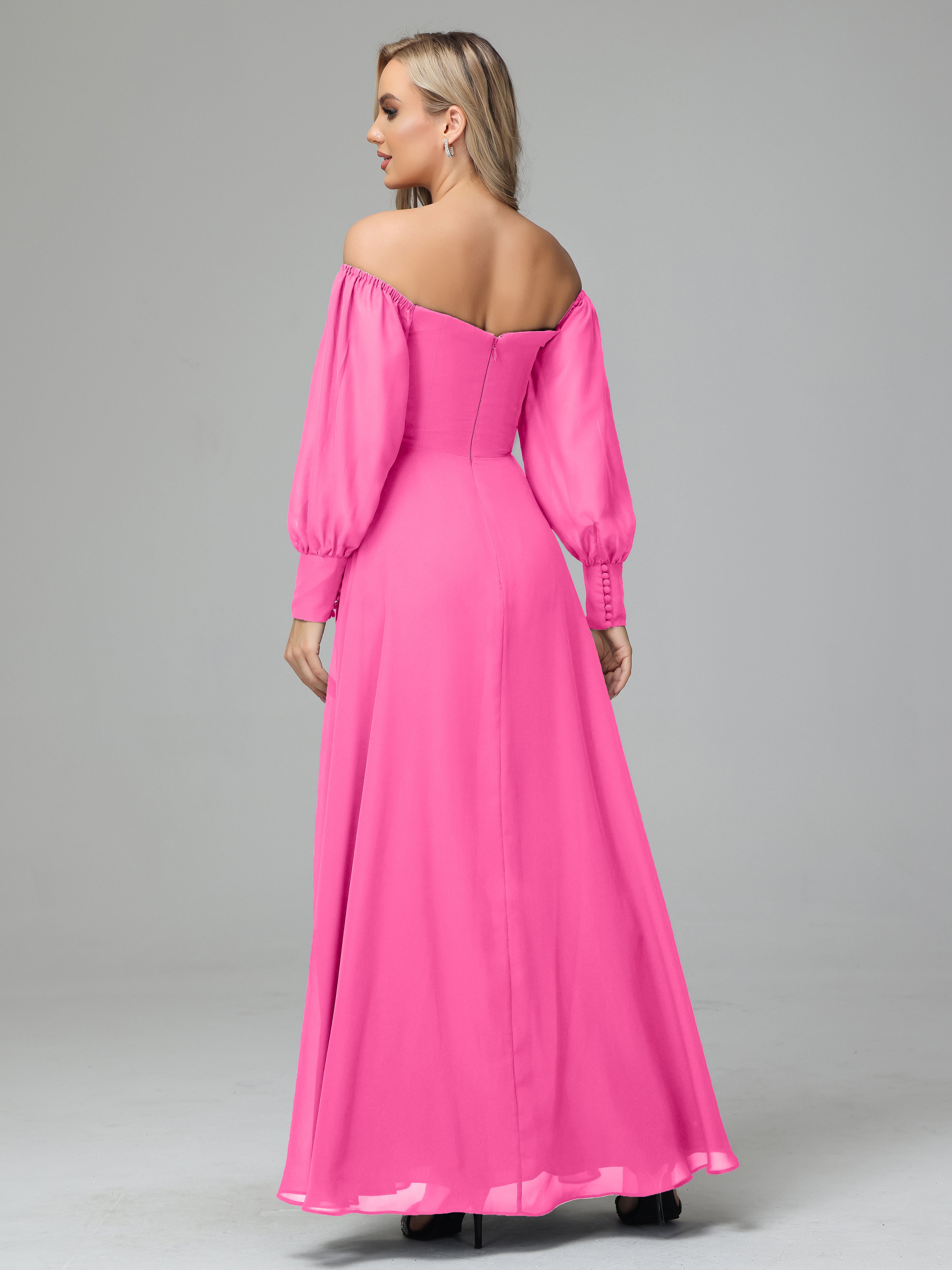 Mirabelle Off Shoulder Long Sleeves Chiffon Bridesmaid Dresses