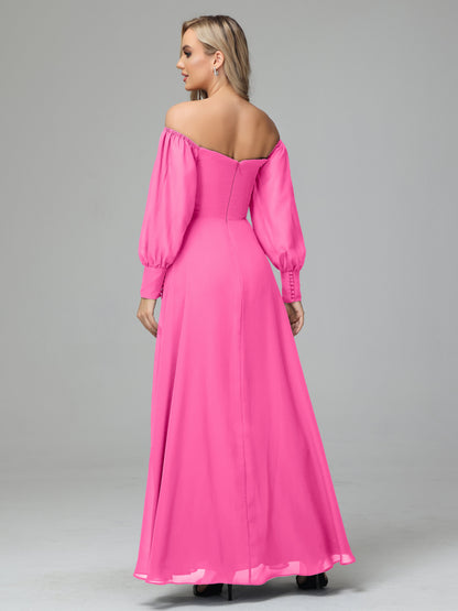 Mirabelle Off Shoulder Long Sleeves Chiffon Bridesmaid Dresses