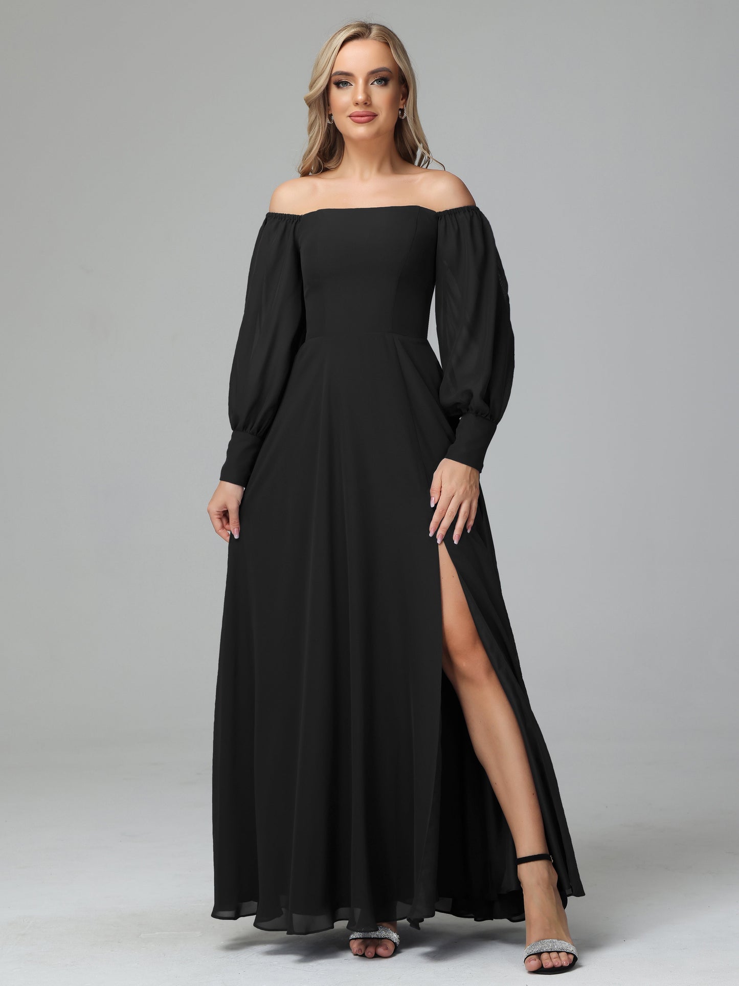 Mirabelle Off Shoulder Long Sleeves Chiffon Bridesmaid Dresses