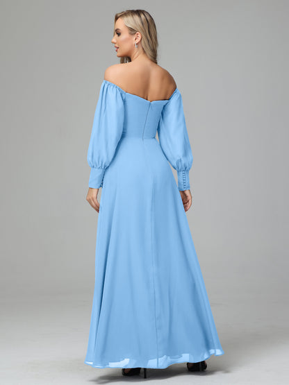 Mirabelle Off Shoulder Long Sleeves Chiffon Bridesmaid Dresses