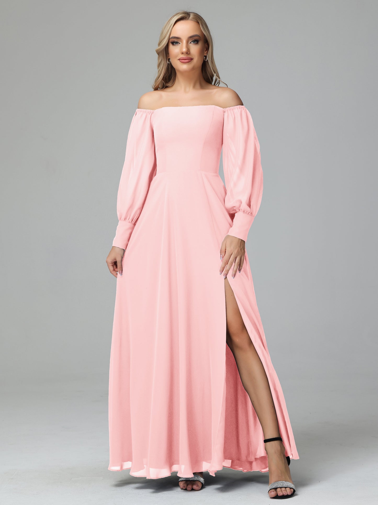 Mirabelle Off Shoulder Long Sleeves Chiffon Bridesmaid Dresses