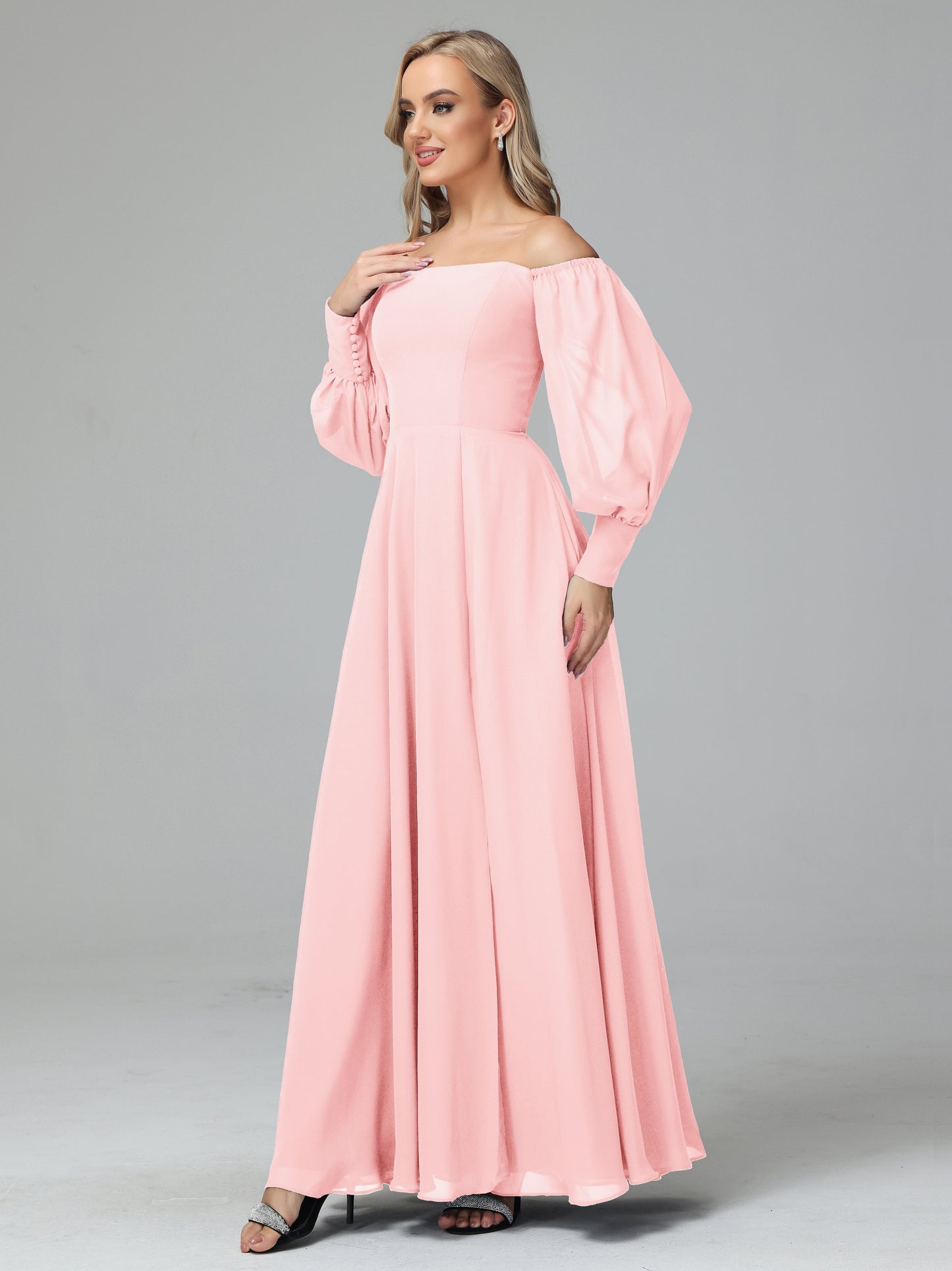 Mirabelle Off Shoulder Long Sleeves Chiffon Bridesmaid Dresses