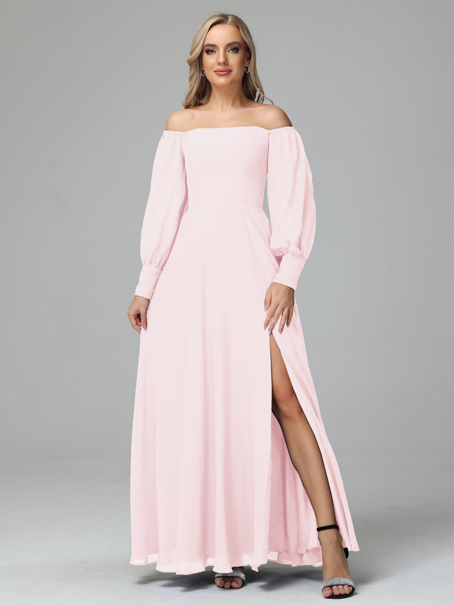 Mirabelle Off Shoulder Long Sleeves Chiffon Bridesmaid Dresses