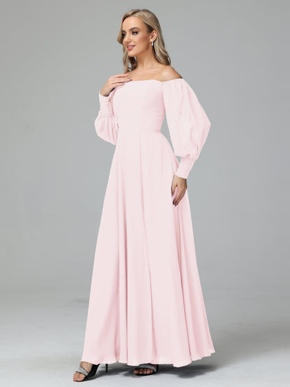 Mirabelle Off Shoulder Long Sleeves Chiffon Bridesmaid Dresses