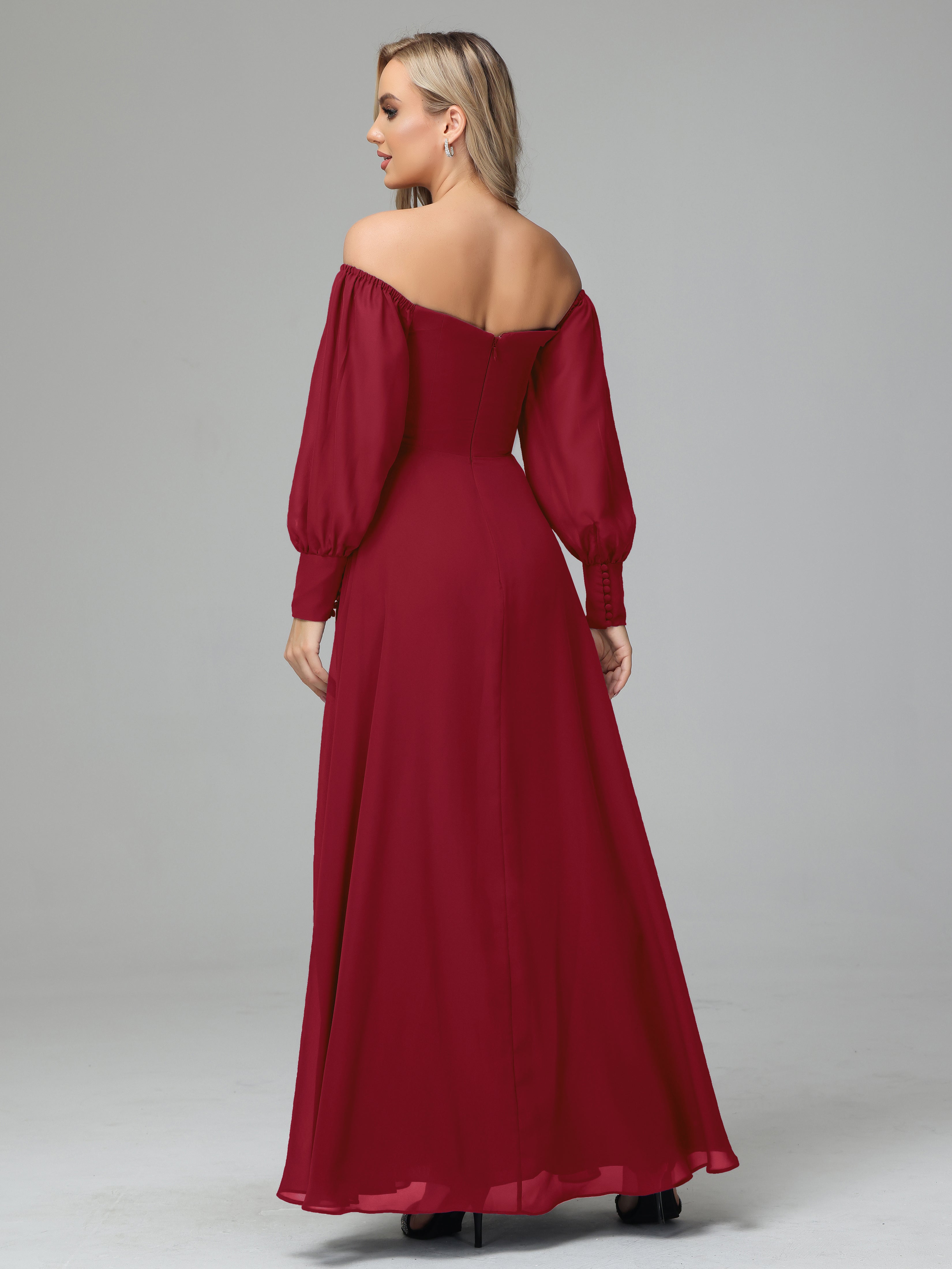 Mirabelle Off Shoulder Long Sleeves Chiffon Bridesmaid Dresses
