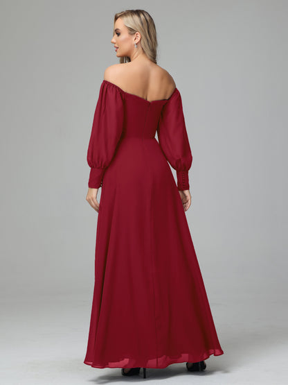 Mirabelle Off Shoulder Long Sleeves Chiffon Bridesmaid Dresses