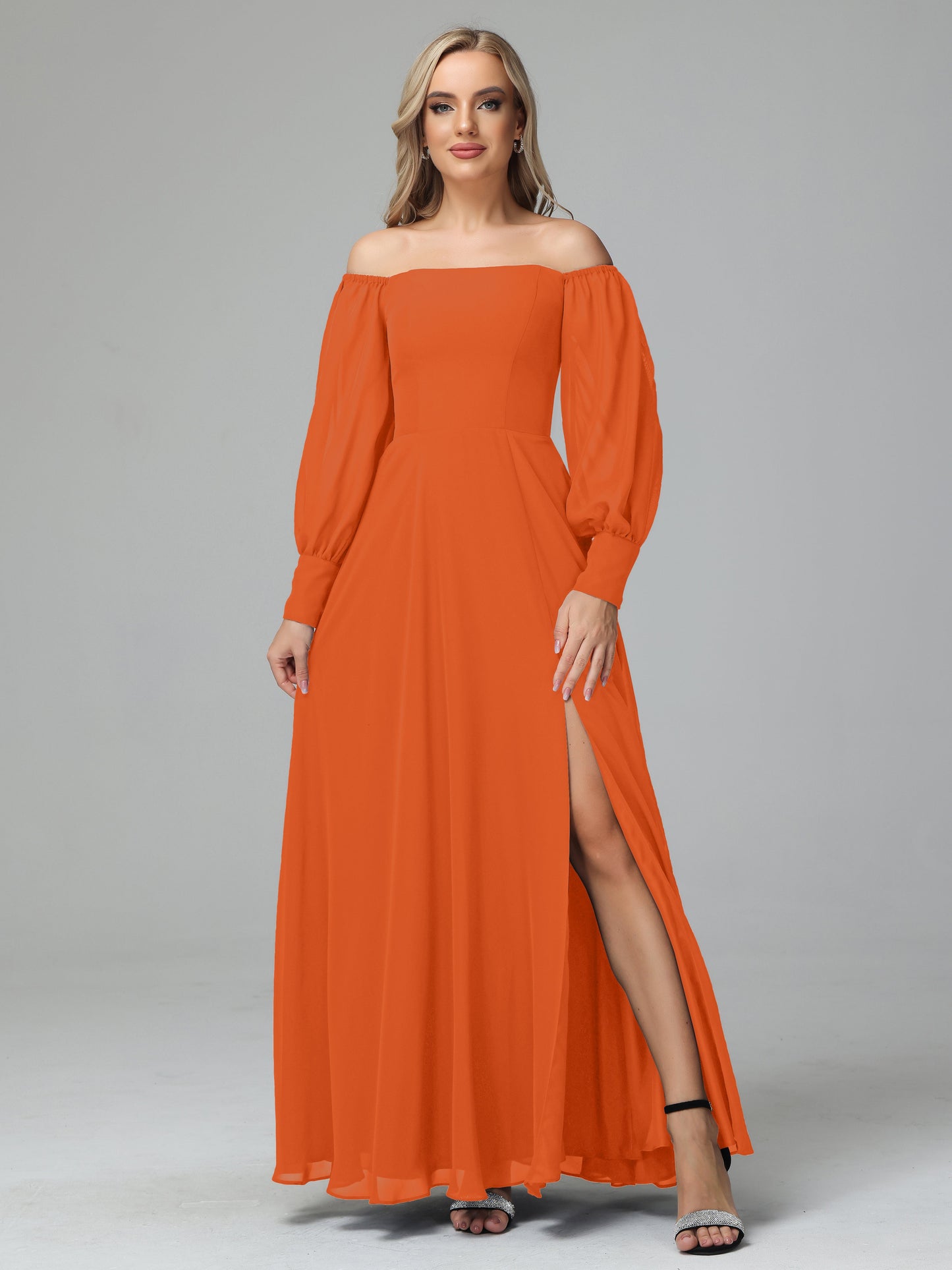 Mirabelle Off Shoulder Long Sleeves Chiffon Bridesmaid Dresses