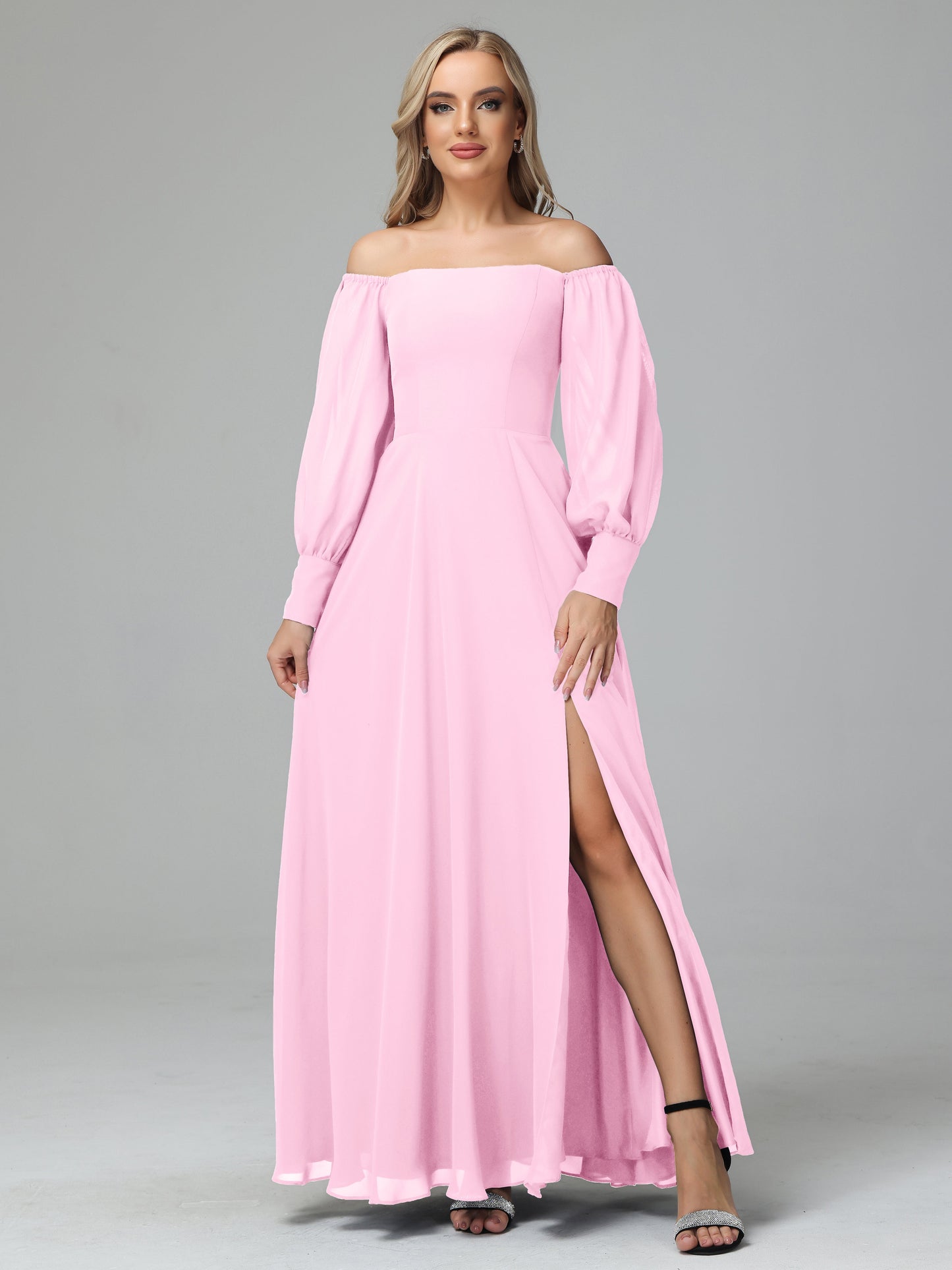 Mirabelle Off Shoulder Long Sleeves Chiffon Bridesmaid Dresses