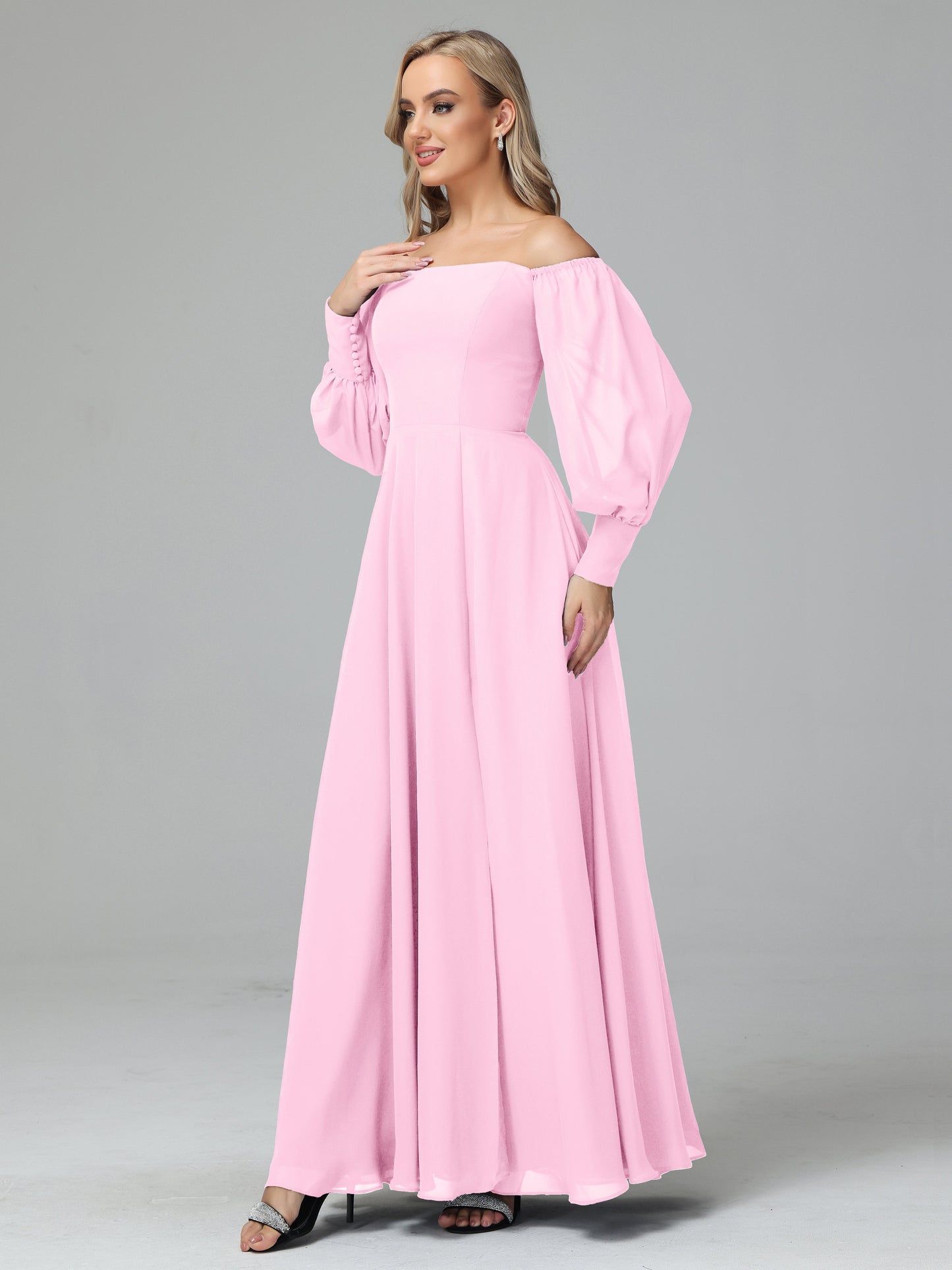 Mirabelle Off Shoulder Long Sleeves Chiffon Bridesmaid Dresses