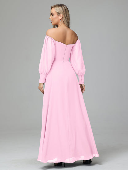 Mirabelle Off Shoulder Long Sleeves Chiffon Bridesmaid Dresses