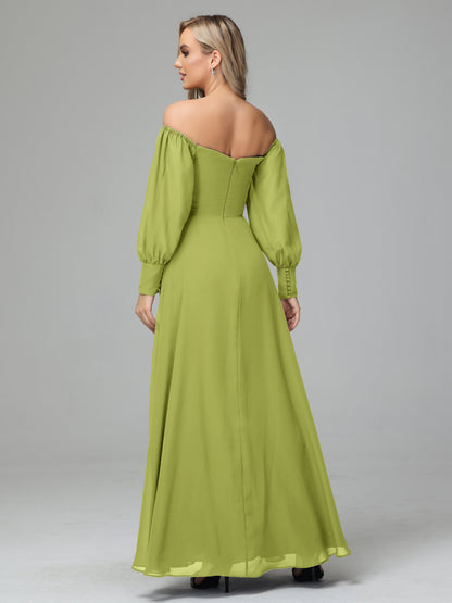 Mirabelle Off Shoulder Long Sleeves Chiffon Bridesmaid Dresses