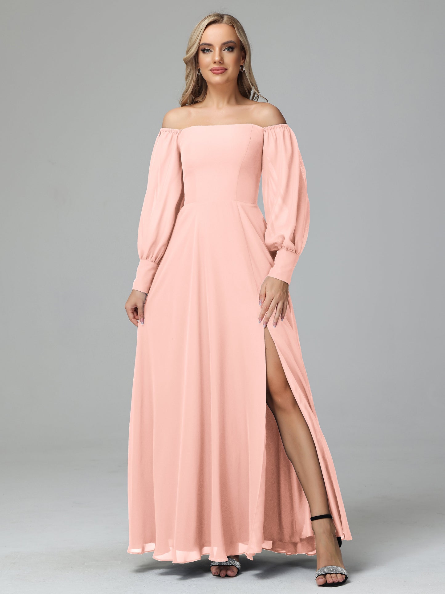 Mirabelle Off Shoulder Long Sleeves Chiffon Bridesmaid Dresses